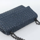 BOTTEGA VENETA INTRECCIATO Chain Shoulder Bag Leather Navy Auth 184942V-6