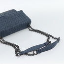 BOTTEGA VENETA INTRECCIATO Chain Shoulder Bag Leather Navy Auth 184942V-7