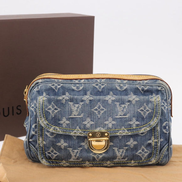 LOUIS VUITTON Monogram Denim Bum Bag Body Bag Blue M95347 LV Auth 184945SAV