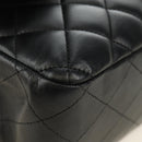CHANEL Big Matelasse30 Chain Shoulder Bag Lamb Skin Black Gold CC Auth 184946SAV-8