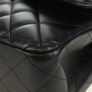 CHANEL Big Matelasse30 Chain Shoulder Bag Lamb Skin Black Gold CC Auth 184946SAV-15