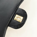 CHANEL Big Matelasse30 Chain Shoulder Bag Lamb Skin Black Gold CC Auth 184946SAV-20