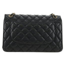 CHANEL Big Matelasse30 Chain Shoulder Bag Lamb Skin Black Gold CC Auth 184946SAV-2