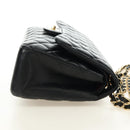 CHANEL Big Matelasse30 Chain Shoulder Bag Lamb Skin Black Gold CC Auth 184946SAV-4