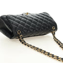 CHANEL Big Matelasse30 Chain Shoulder Bag Lamb Skin Black Gold CC Auth 184946SAV-6