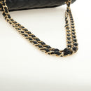 CHANEL Big Matelasse30 Chain Shoulder Bag Lamb Skin Black Gold CC Auth 184946SAV-7