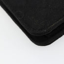 CHANEL Matelasse Chain Shoulder Bag Cotton Black Gold CC Auth 184947-13