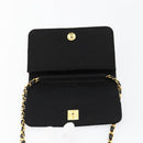 CHANEL Matelasse Chain Shoulder Bag Cotton Black Gold CC Auth 184947-15