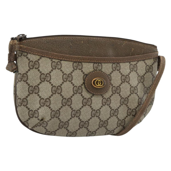 GUCCI GG Supreme Shoulder Bag PVC Beige Gold 904 02 020 Auth 184952