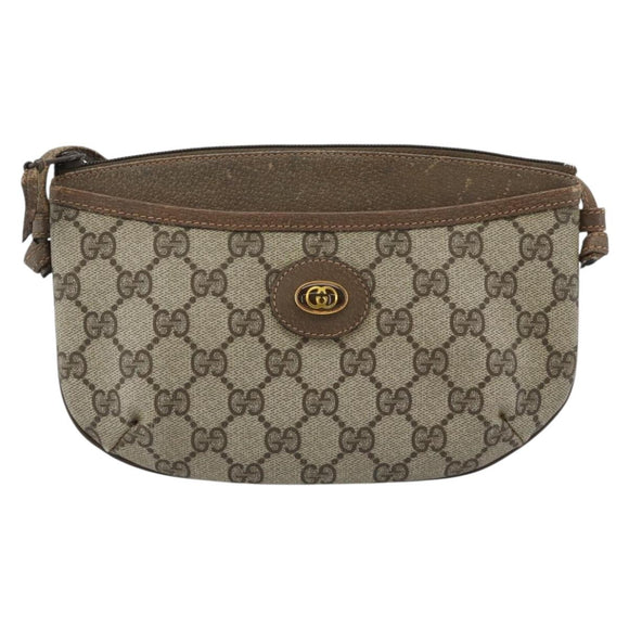 GUCCI GG Supreme Shoulder Bag PVC Beige Gold 904 02 020 Auth 184952