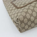 GUCCI GG Supreme Web Sherry Line Tote Bag PVC Beige Gold Auth 184959-14