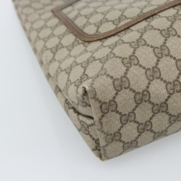 GUCCI GG Supreme Web Sherry Line Tote Bag PVC Beige Gold Auth 184959