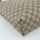 GUCCI GG Supreme Web Sherry Line Tote Bag PVC Beige Gold Auth 184959-16