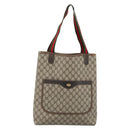 GUCCI GG Supreme Web Sherry Line Tote Bag PVC Beige Gold Auth 184959-13