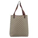 GUCCI GG Supreme Web Sherry Line Tote Bag PVC Beige Gold Auth 184959-2