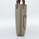 GUCCI GG Supreme Web Sherry Line Tote Bag PVC Beige Gold Auth 184959-3