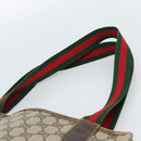 GUCCI GG Supreme Web Sherry Line Tote Bag PVC Beige Gold Auth 184959-8