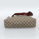 GUCCI GG Supreme Web Sherry Line Tote Bag PVC Beige Gold Auth 184959-5