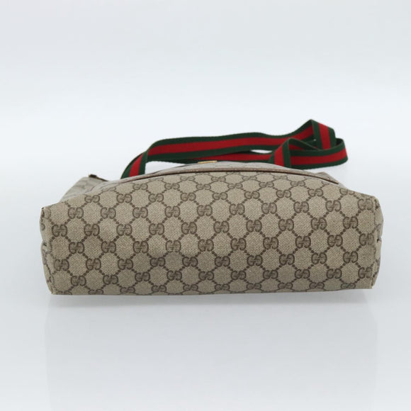 GUCCI GG Supreme Web Sherry Line Tote Bag PVC Beige Gold Auth 184959