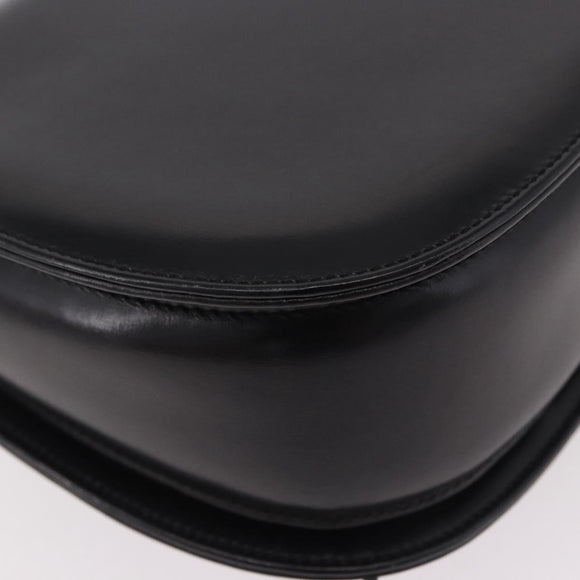 GUCCI Bamboo Hand Bag Leather Black Gold 000 01 0633 Auth 184960V