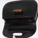 GUCCI Bamboo Hand Bag Leather Black Gold 000 01 0633 Auth 184960V-15