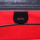 GUCCI Bamboo Hand Bag Leather Black Gold 000 01 0633 Auth 184960V-16