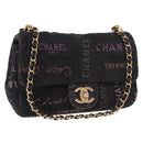 CHANEL Chain Matelasse 22 Shoulder Bag Denim Black Gold CC Auth 184961SM-1