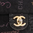 CHANEL Chain Matelasse 22 Shoulder Bag Denim Black Gold CC Auth 184961SM-14