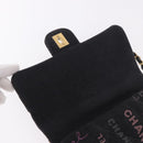 CHANEL Chain Matelasse 22 Shoulder Bag Denim Black Gold CC Auth 184961SM-16