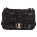 CHANEL Chain Matelasse 22 Shoulder Bag Denim Black Gold CC Auth 184961SM-2