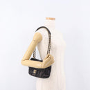 CHANEL Chain Matelasse 22 Shoulder Bag Denim Black Gold CC Auth 184961SM-27