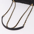 CHANEL Chain Matelasse 22 Shoulder Bag Denim Black Gold CC Auth 184961SM-7