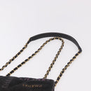 CHANEL Chain Matelasse 22 Shoulder Bag Denim Black Gold CC Auth 184961SM-8