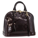 LOUIS VUITTON Monogram Vernis Alma PM Hand Bag Amarante M91611 LV Auth 184964V-1