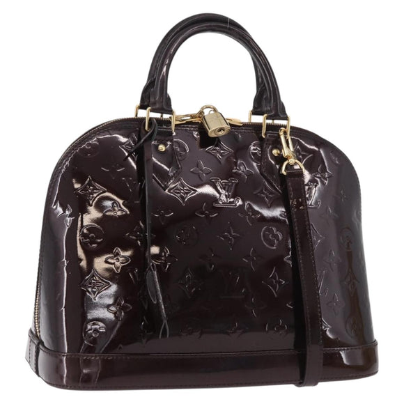 LOUIS VUITTON Monogram Vernis Alma PM Hand Bag Amarante M91611 LV Auth 184964V