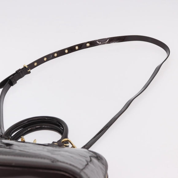 LOUIS VUITTON Monogram Vernis Alma PM Hand Bag Amarante M91611 LV Auth 184964V