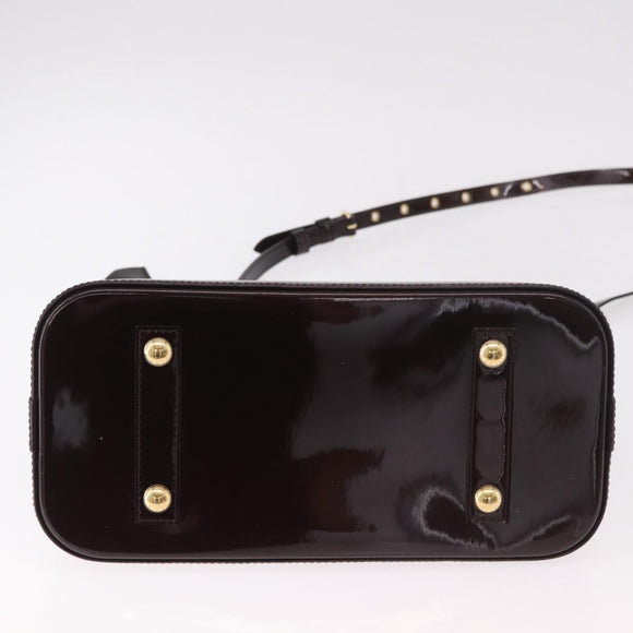 LOUIS VUITTON Monogram Vernis Alma PM Hand Bag Amarante M91611 LV Auth 184964V