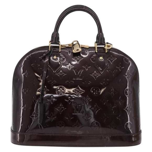 LOUIS VUITTON Monogram Vernis Alma PM Hand Bag Amarante M91611 LV Auth 184964V