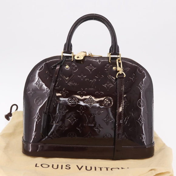 LOUIS VUITTON Monogram Vernis Alma PM Hand Bag Amarante M91611 LV Auth 184964V