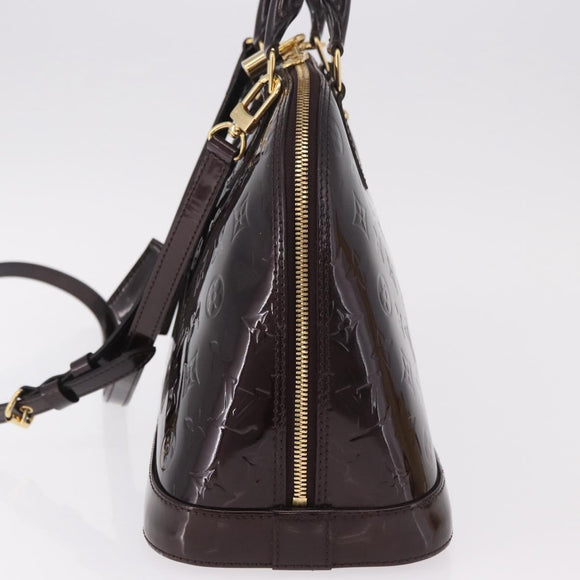 LOUIS VUITTON Monogram Vernis Alma PM Hand Bag Amarante M91611 LV Auth 184964V