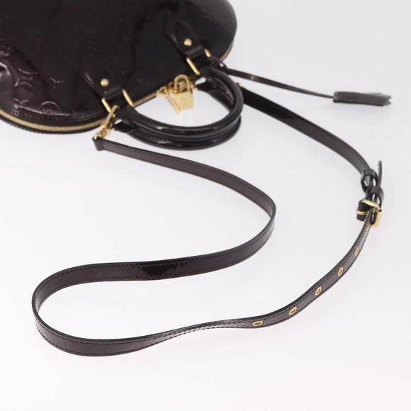 LOUIS VUITTON Monogram Vernis Alma PM Hand Bag Amarante M91611 LV Auth 184964V
