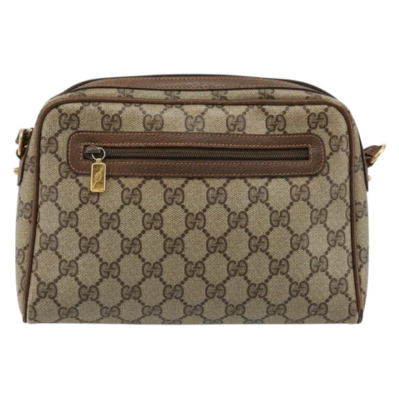 GUCCI GG Supreme Shoulder Bag PVC Beige Gold 007 115 0014 Auth 184965