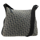Christian Dior Trotter Canvas Shoulder Bag Navy Silver Auth 184967A-1