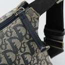 Christian Dior Trotter Canvas Shoulder Bag Navy Silver Auth 184967A-15