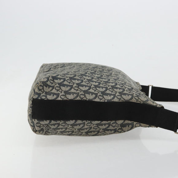Christian Dior Trotter Canvas Shoulder Bag Navy Silver Auth 184967A