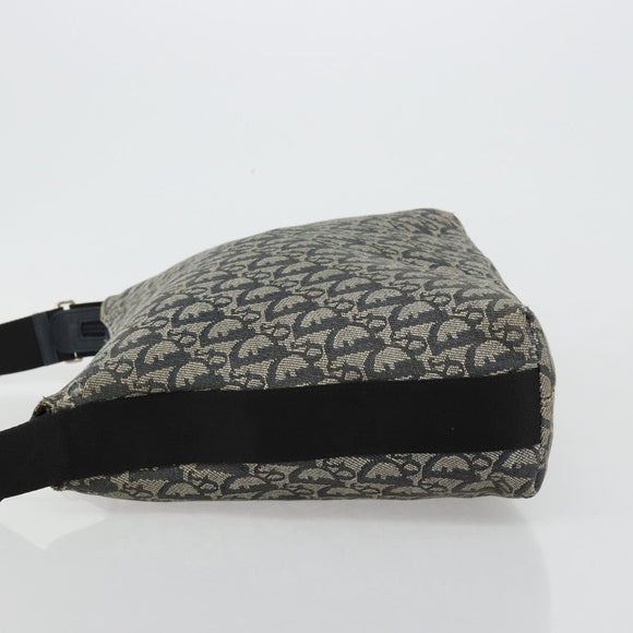 Christian Dior Trotter Canvas Shoulder Bag Navy Silver Auth 184967A