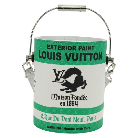 LOUIS VUITTON LV Painted Can Shoulder Bag PVC Leather Green M81592 Auth 184971SM