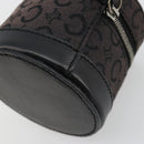 CELINE C Macadam Canvas Pouch PVC Leather Brown Gold Auth 184972A-15