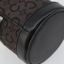 CELINE C Macadam Canvas Pouch PVC Leather Brown Gold Auth 184972A-16
