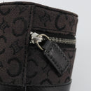 CELINE C Macadam Canvas Pouch PVC Leather Brown Gold Auth 184972A-8